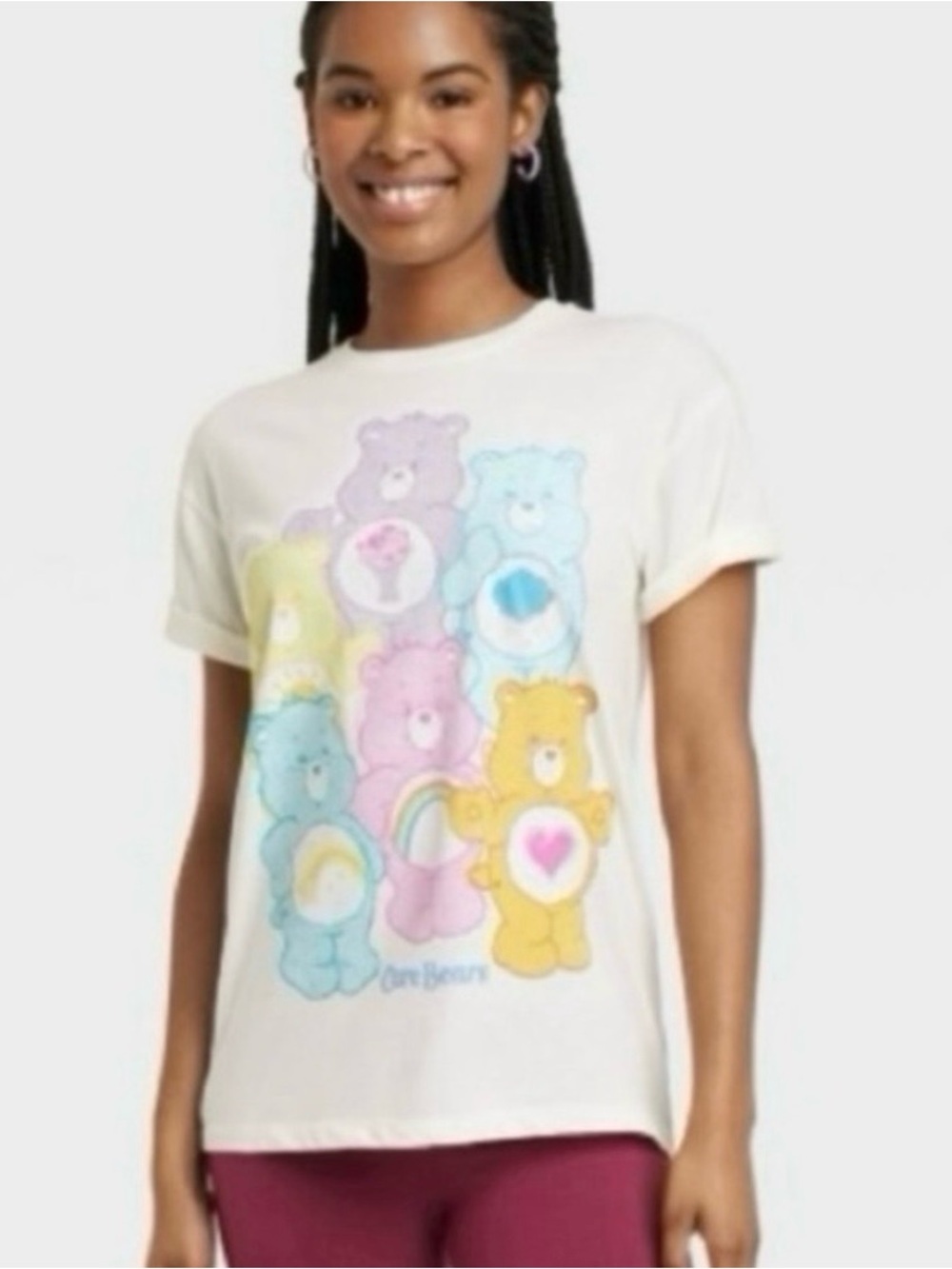 Women's Care Bears Short Sleeve Graphic T-Shirt - Off-White 
Size XS New